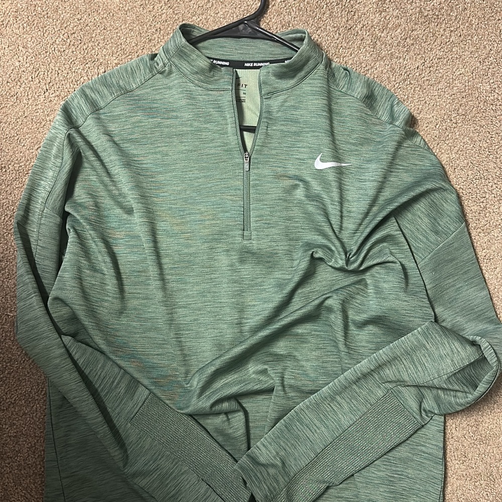 Nike Olive Green Quarter-Zip Top